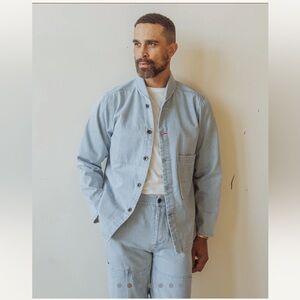 NWT Imperfects Shepherds Shirt in Indigo Hickory Stripe in Vintage Wash